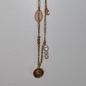 gold greek beachy necklace